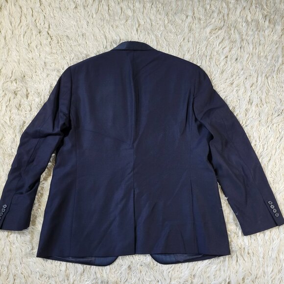 Ryan Seacrest Distinction Mens100% Wool Navy Blazer - Size 46R - Picture 11 of 14